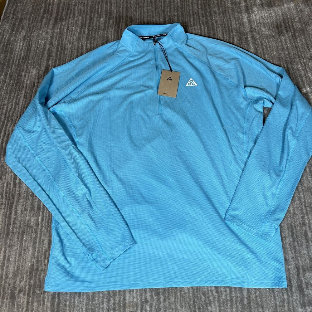 Nike ACG Men's Dri-FIT Mid-Layer 1/4-Zip Shirt Mens XL Blue Trail Running New